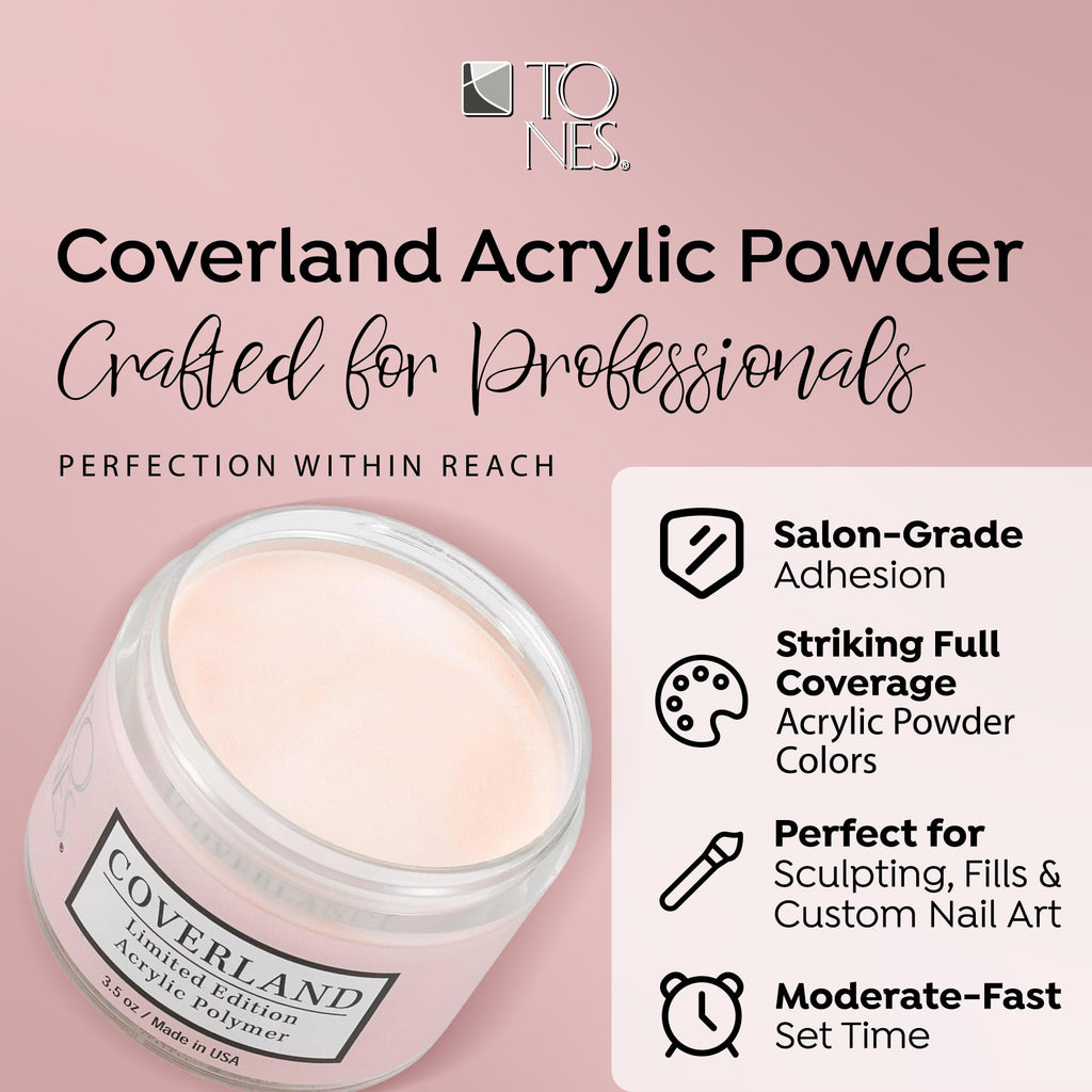 TONES Coverland Acrylic Powder 3.5oz Peachy Nude - Limited Edition