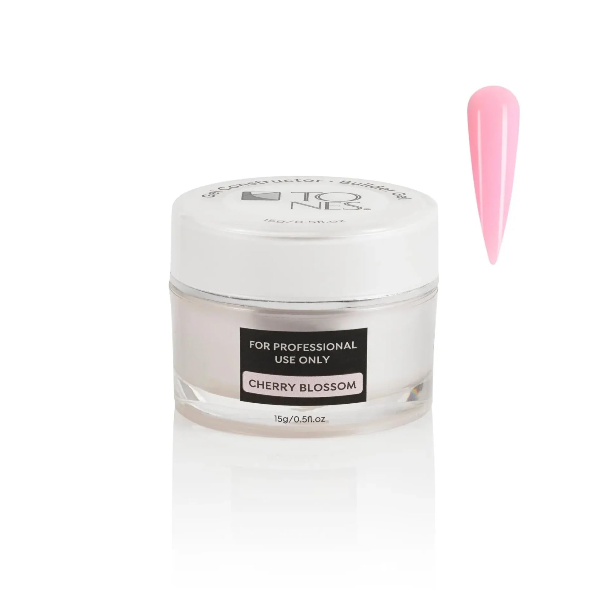 TONES Premium Self-Leveling Nail Builder Gel Cherry Blossom (0.5 fl oz) – UV/LED, 10-Free