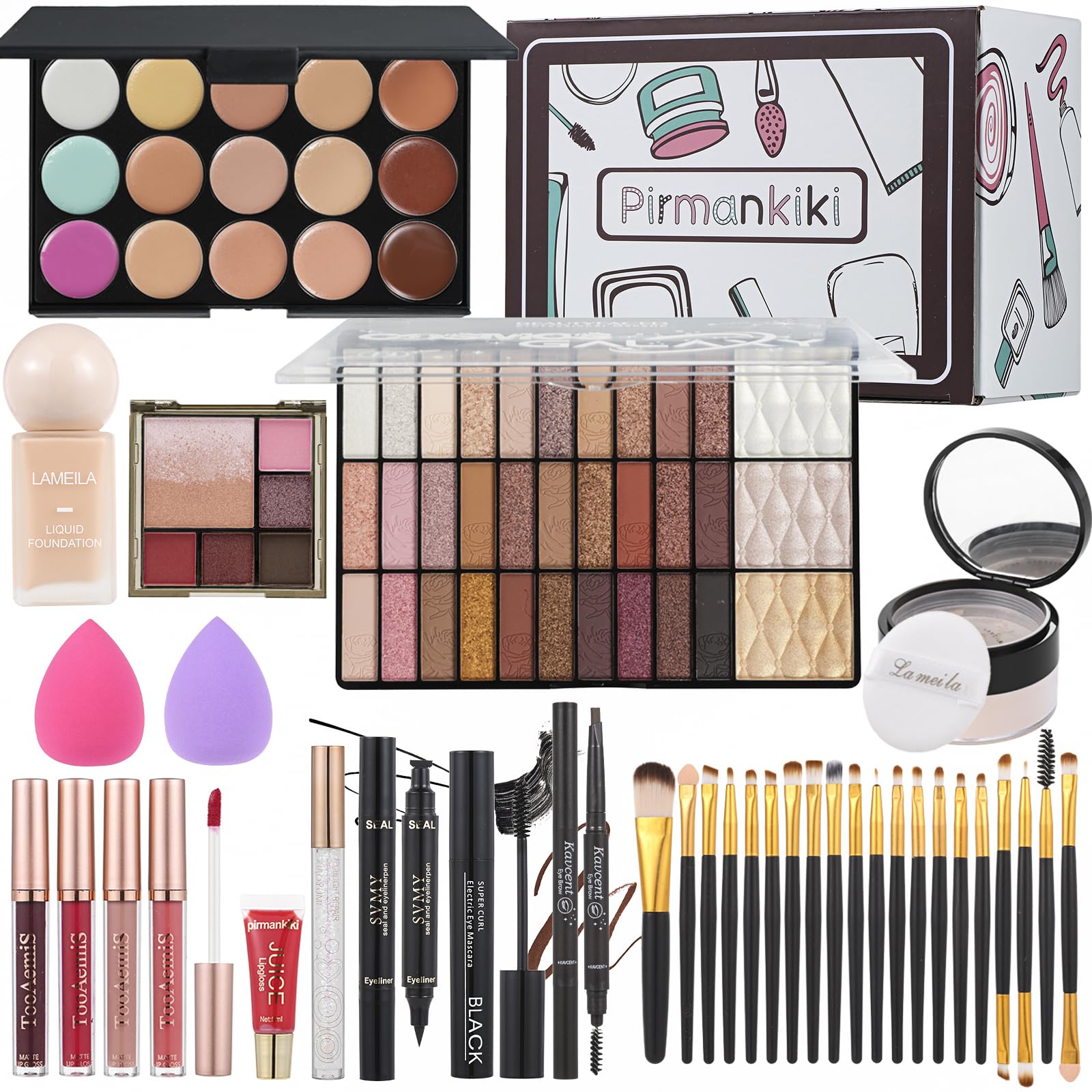 TooAemiS Makeup Kit for Women – All-in-One Pro Set (Eyeshadow, Foundation, Lipstick)