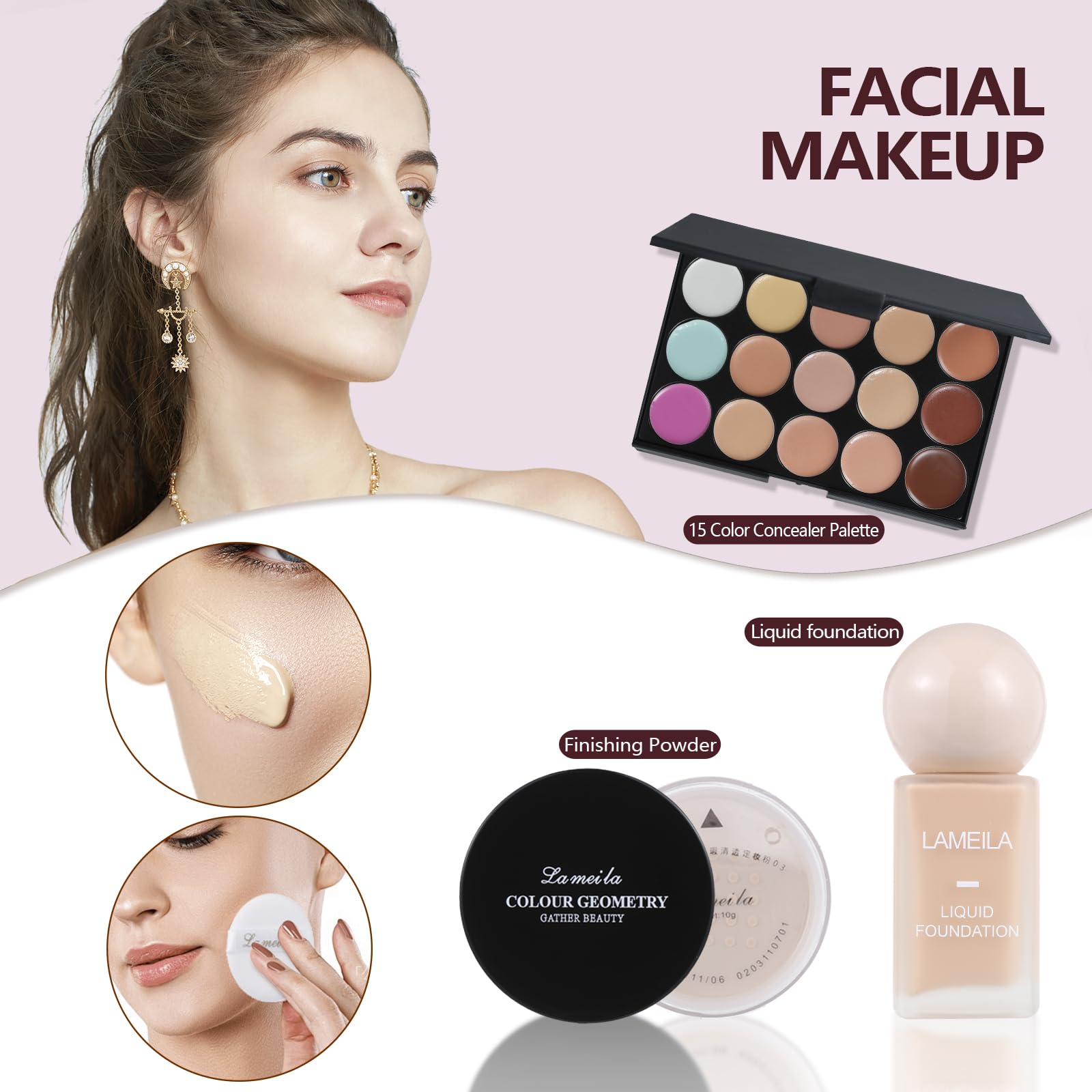 TooAemiS Makeup Kit for Women – All-in-One Pro Set (Eyeshadow, Foundation, Lipstick)