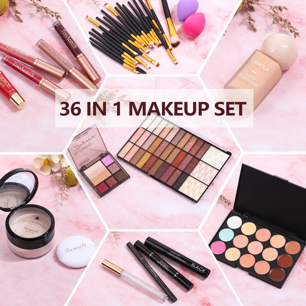 TooAemiS Makeup Kit for Women – All-in-One Pro Set (Eyeshadow, Foundation, Lipstick)
