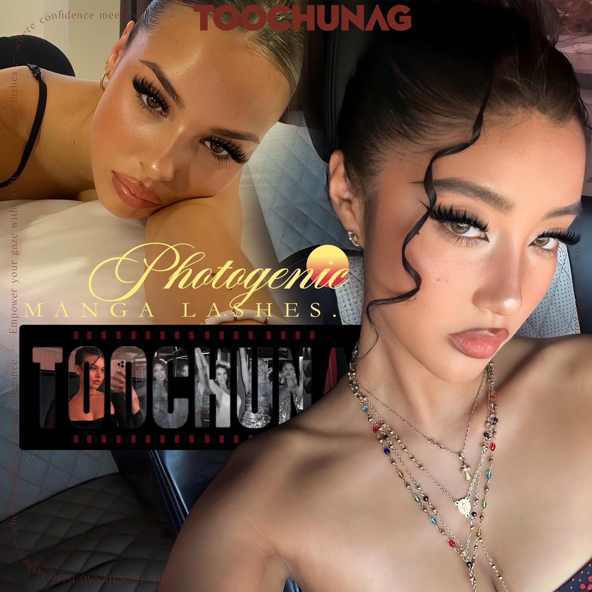 TOOCHUNAG Lash Clusters Kit 192pcs – Anime Lashes 12-18mm D Volume with Bond & Tweezers
