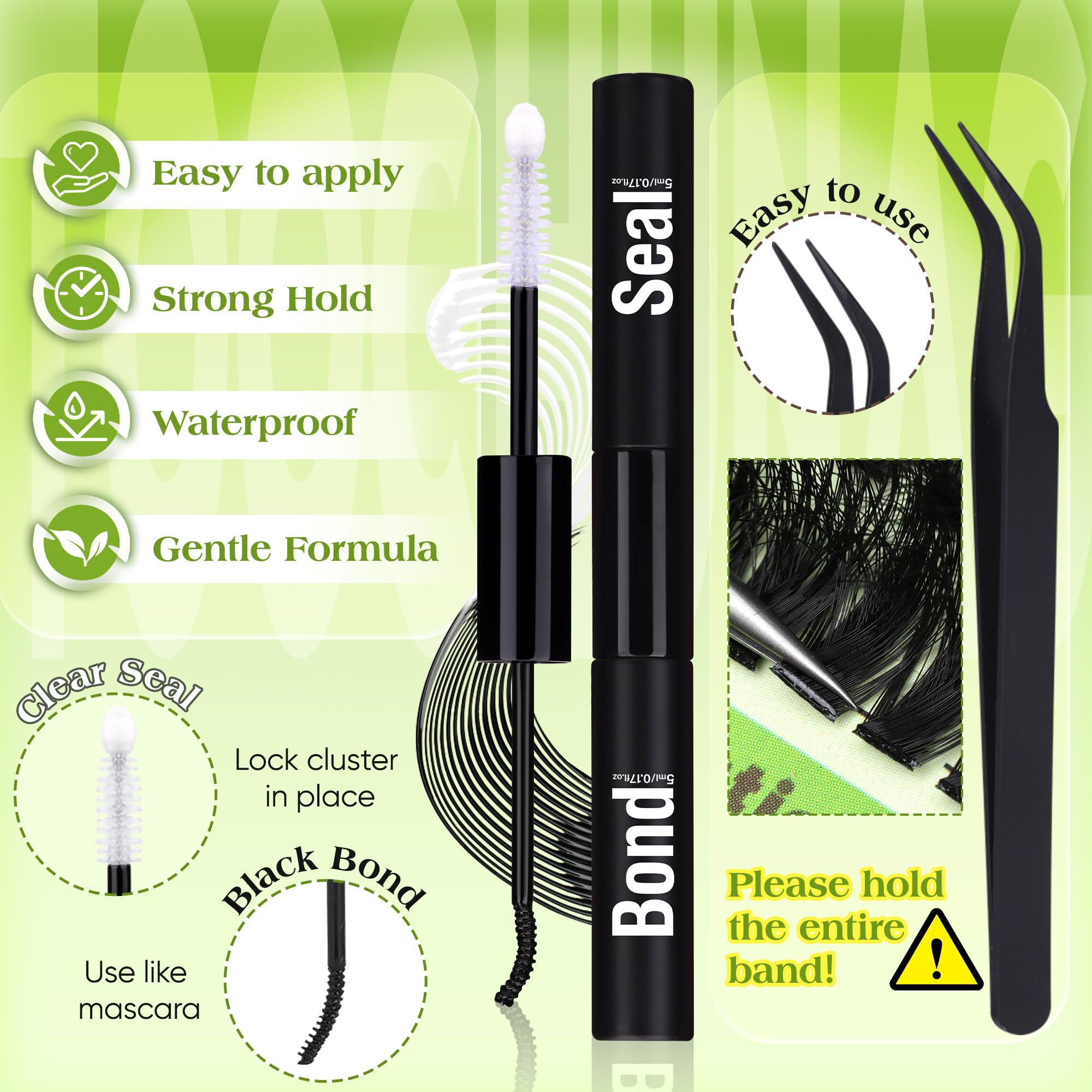 TOOCHUNAG Thick Lash Clusters Kit 12–24mm | DIY Lash Extensions, 180D+240D, D-Curly