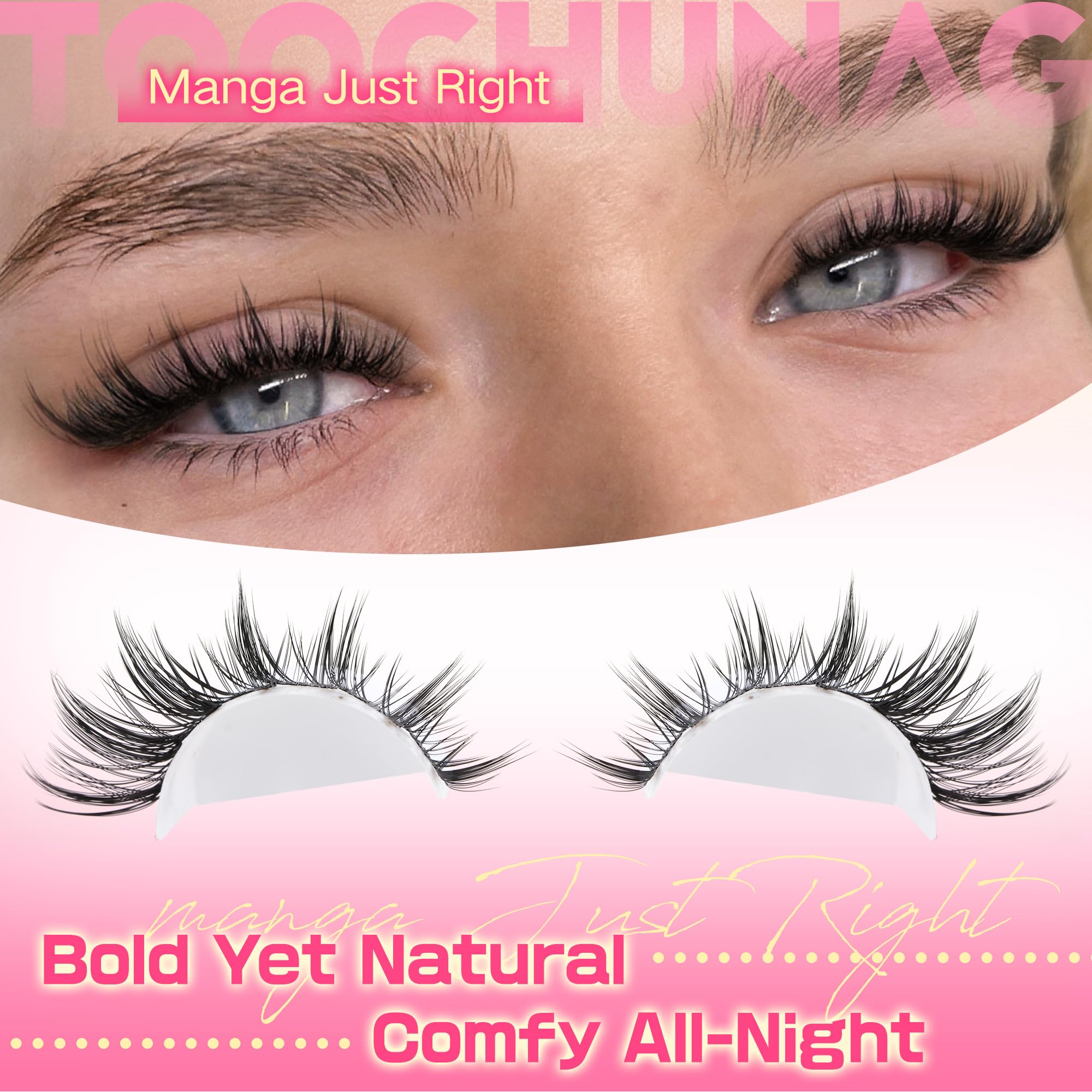 TOOCHUNAG Wispy Lash Clusters Kit — Spiky Manga Lashes (8–14mm) DIY Extensions
