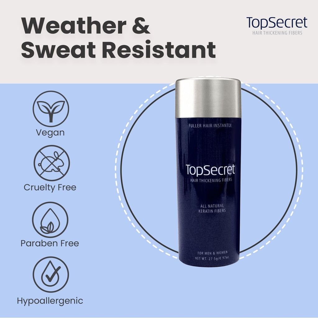 Top Secret Hair Building Fiber Refills – Undetectable Thickening (Auburn, Regular)