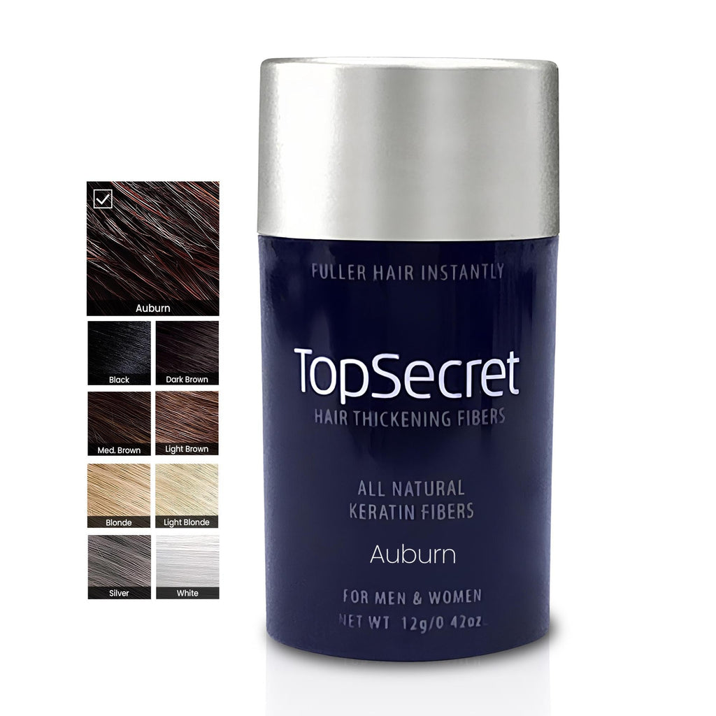 Top Secret Hair Building Fiber Refills – Undetectable Thickening (Auburn, Regular)