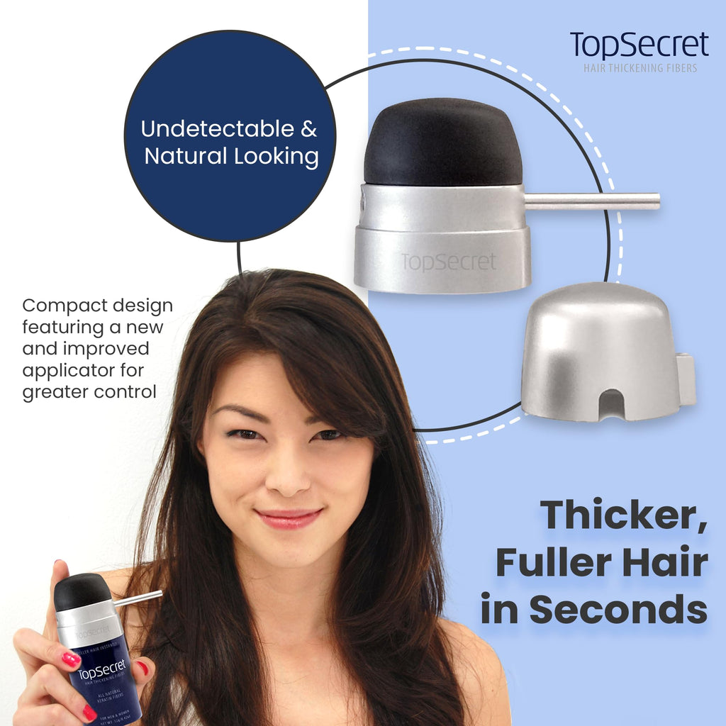 Top Secret Hair Thickening Fibers with Applicator – Light Brown (Travel Size)