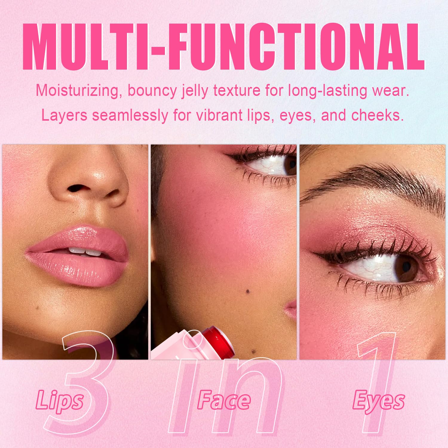 Topcent 2 Pcs Jelly Blush Contour Stick – Watercolor Cheek & Lip Tint, Dewy & Waterproof (Set A)