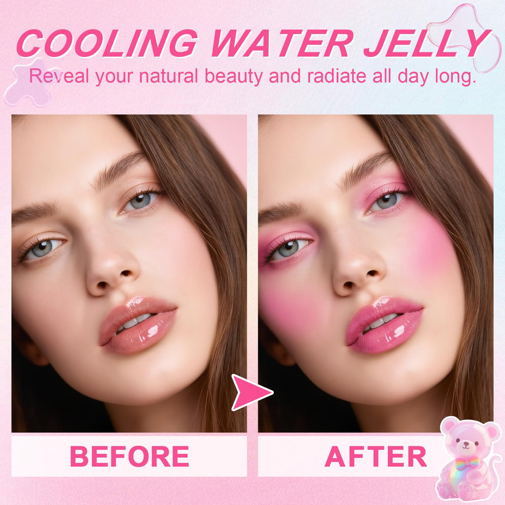 Topcent 2 Pcs Jelly Blush Contour Stick – Watercolor Cheek & Lip Tint, Dewy & Waterproof (Set A)