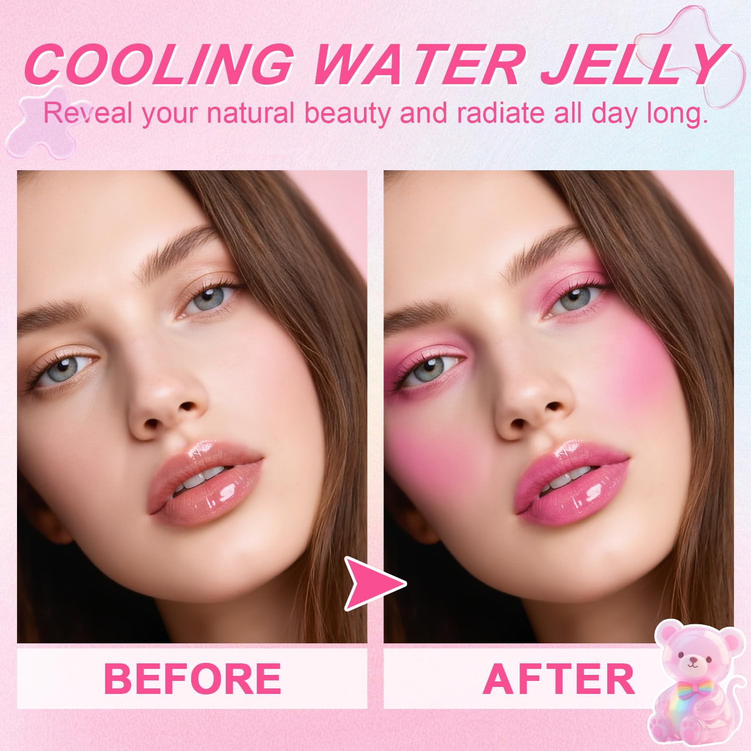 Topcent 2 Pcs Jelly Blush Contour Stick – Watercolor Cheek & Lip Tint, Dewy & Waterproof (Set A)