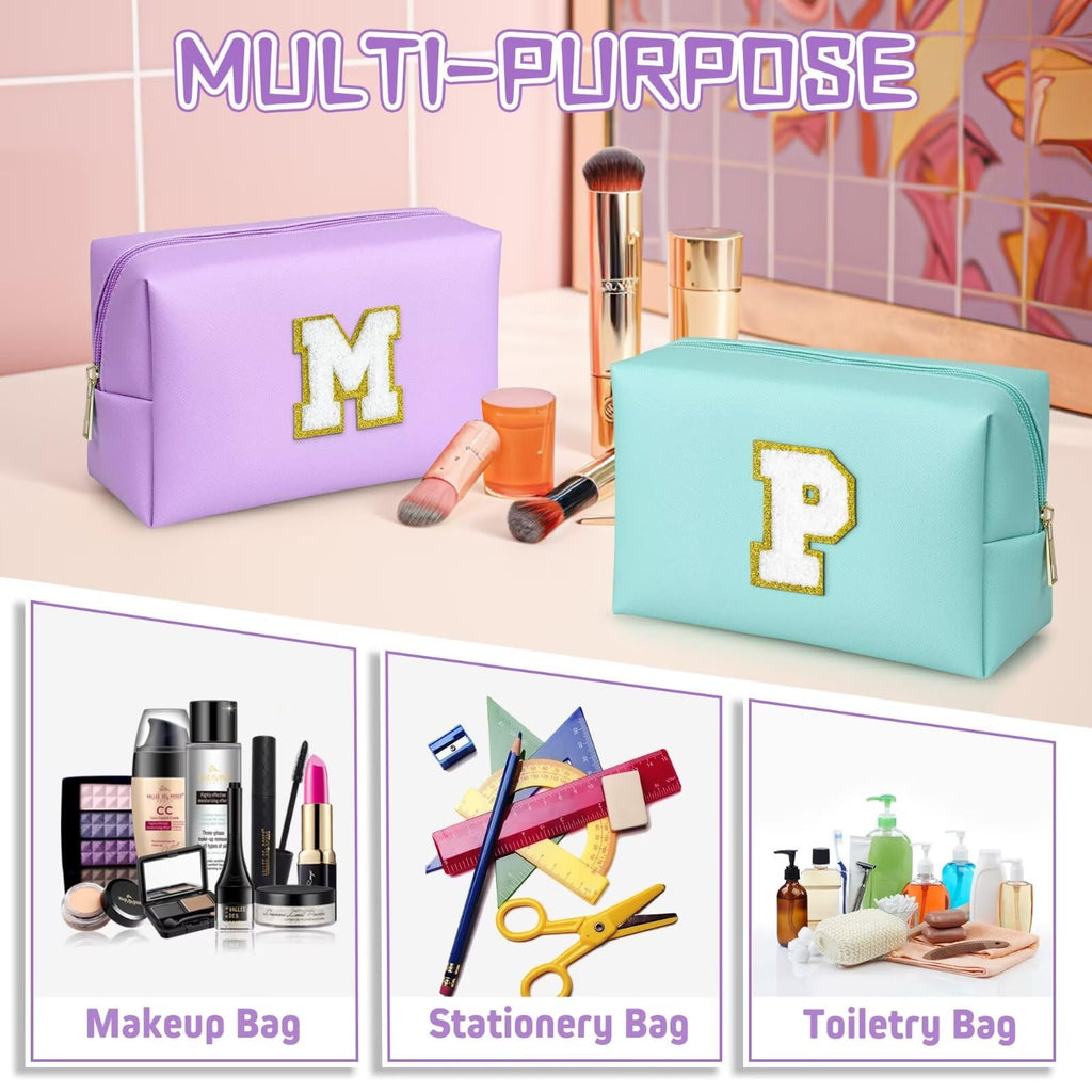 TOPEAST Personalized Makeup Bag — Small Pink Travel Toiletry Bag for Women