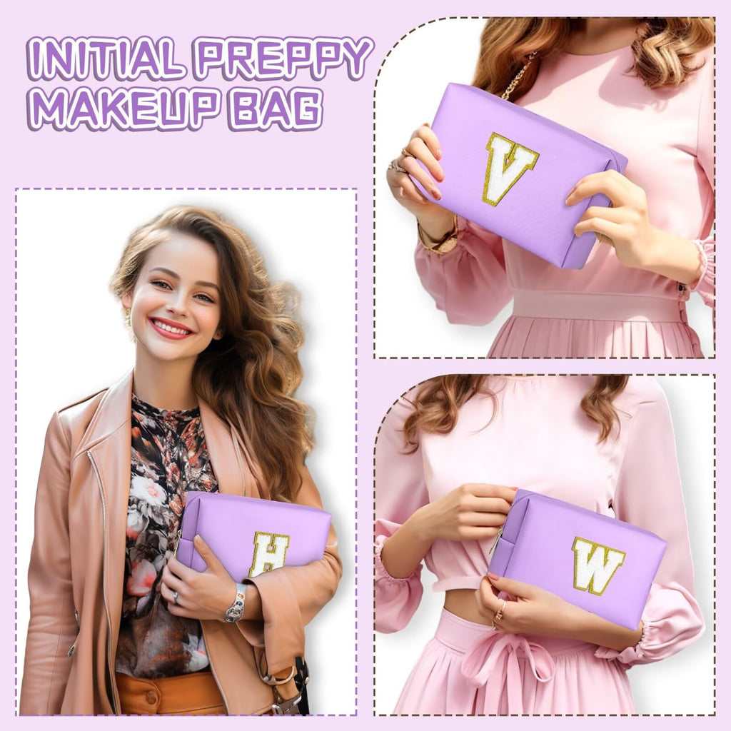 TOPEAST Personalized Makeup Bag — Small Pink Travel Toiletry Bag for Women