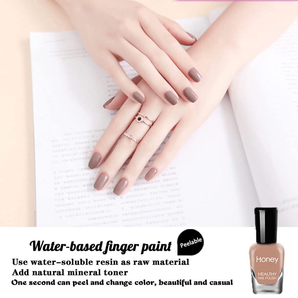 Tophany Non-Toxic Water-Based Nail Polish Set – Peelable & Fast-Drying (12 x 5ml)