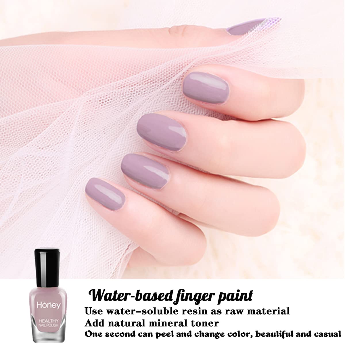 Tophany Non-Toxic Water-Based Nail Polish Set — Peelable & Fast-Drying (6 Bottles)