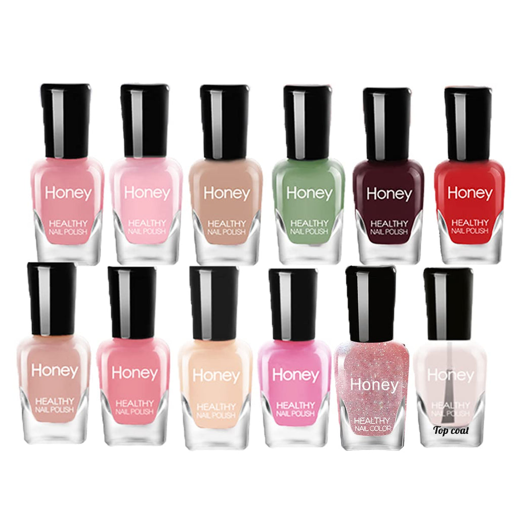 Tophany Non-Toxic Water-Based Nail Polish Set – Peelable & Fast-Drying (12 x 5ml)