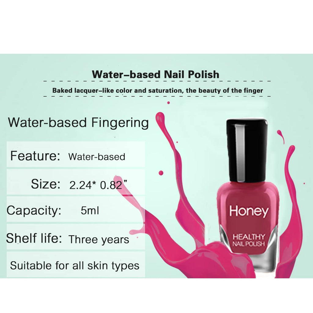Tophany Non-Toxic Water-Based Nail Polish Set – Peelable & Fast-Drying (12 x 5ml)