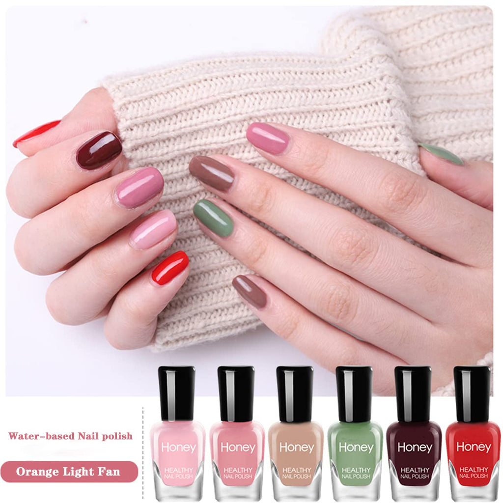 Tophany Non-Toxic Water-Based Nail Polish Set – Peelable & Fast-Drying (12 x 5ml)