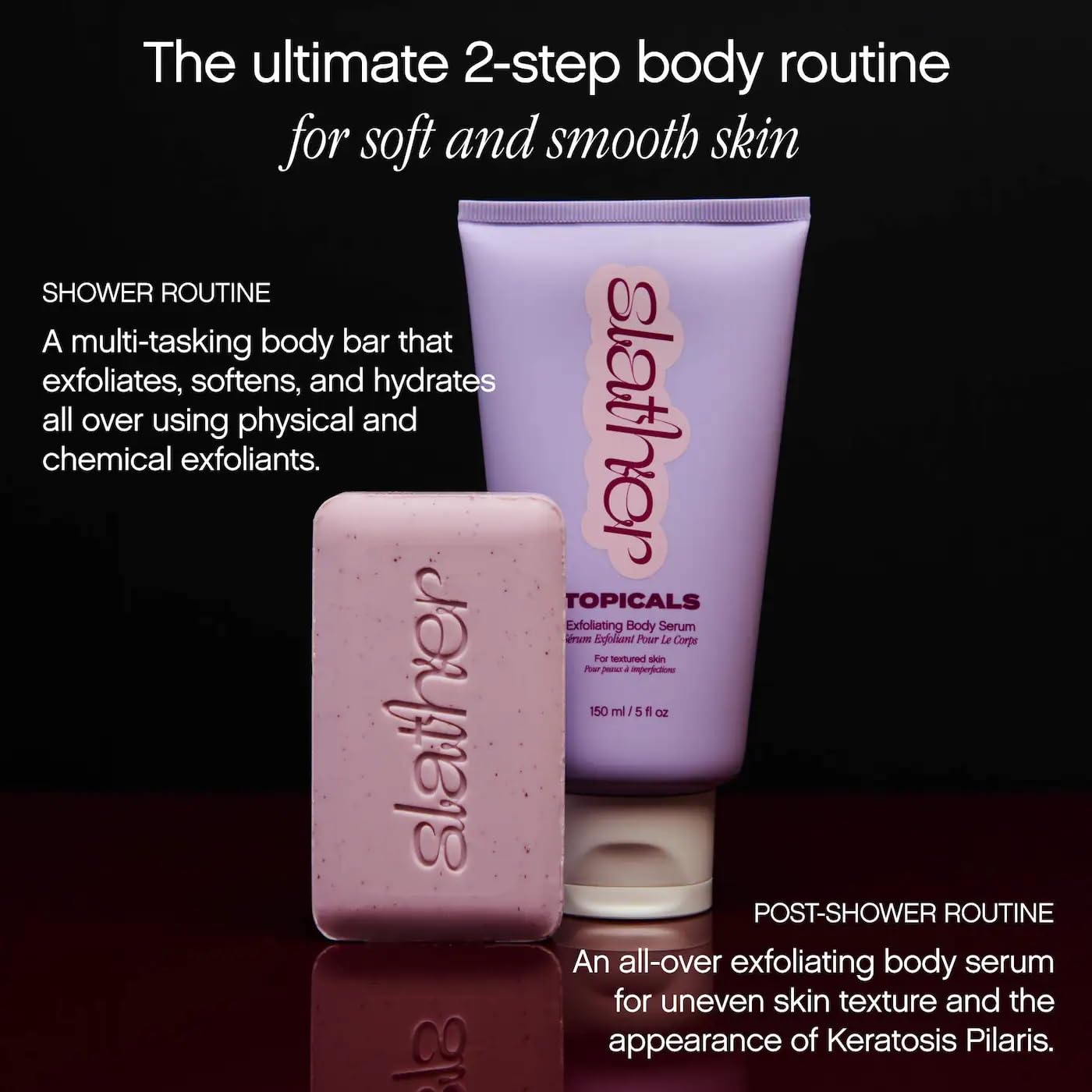 Topicals Slather Exfoliating & Smoothing Bar (2 Pack) – Retinol Body Bar for KP & Dry Skin – Lavender Scent