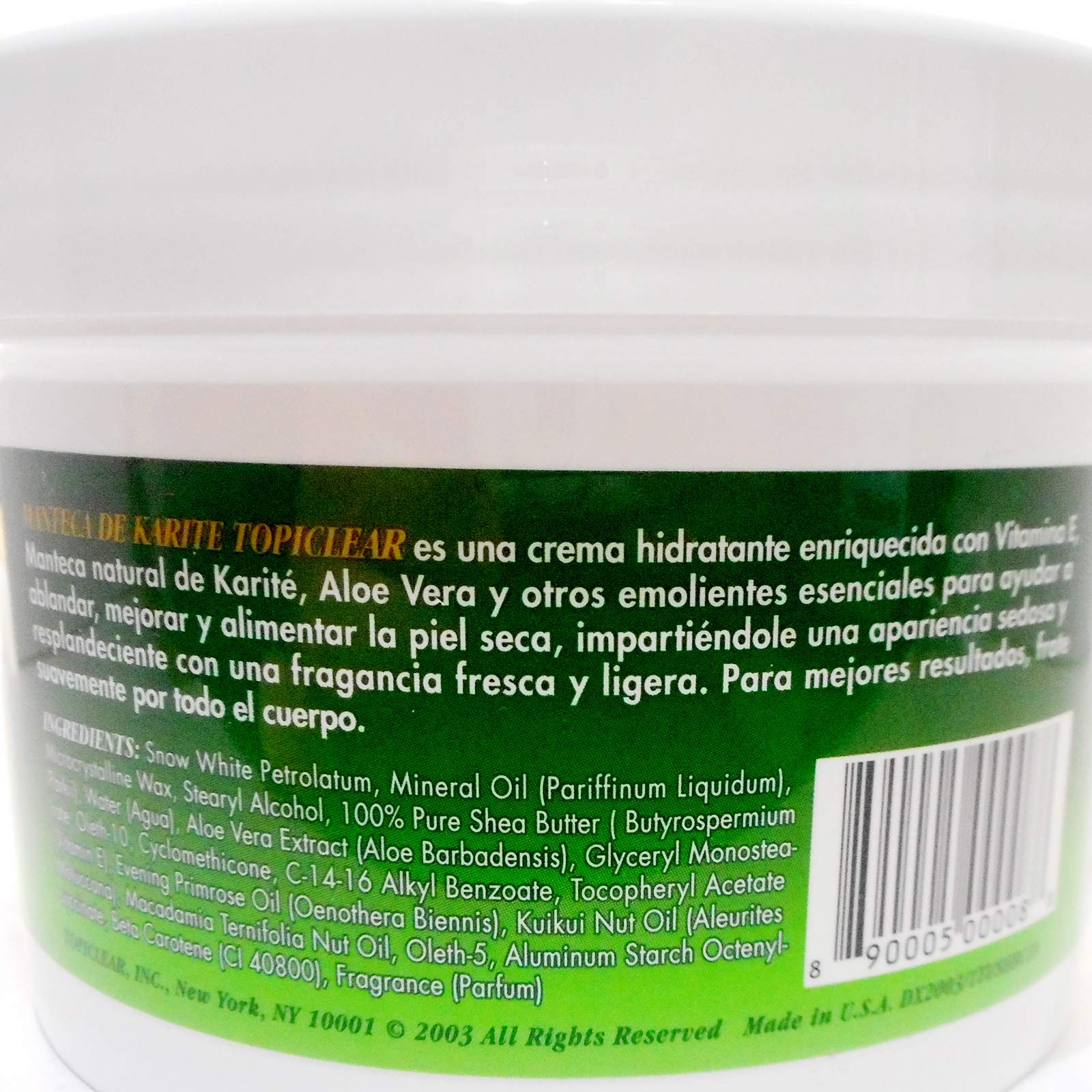 Topiclear Shea Butter Creme with Vitamin E & Aloe Vera – 18 oz