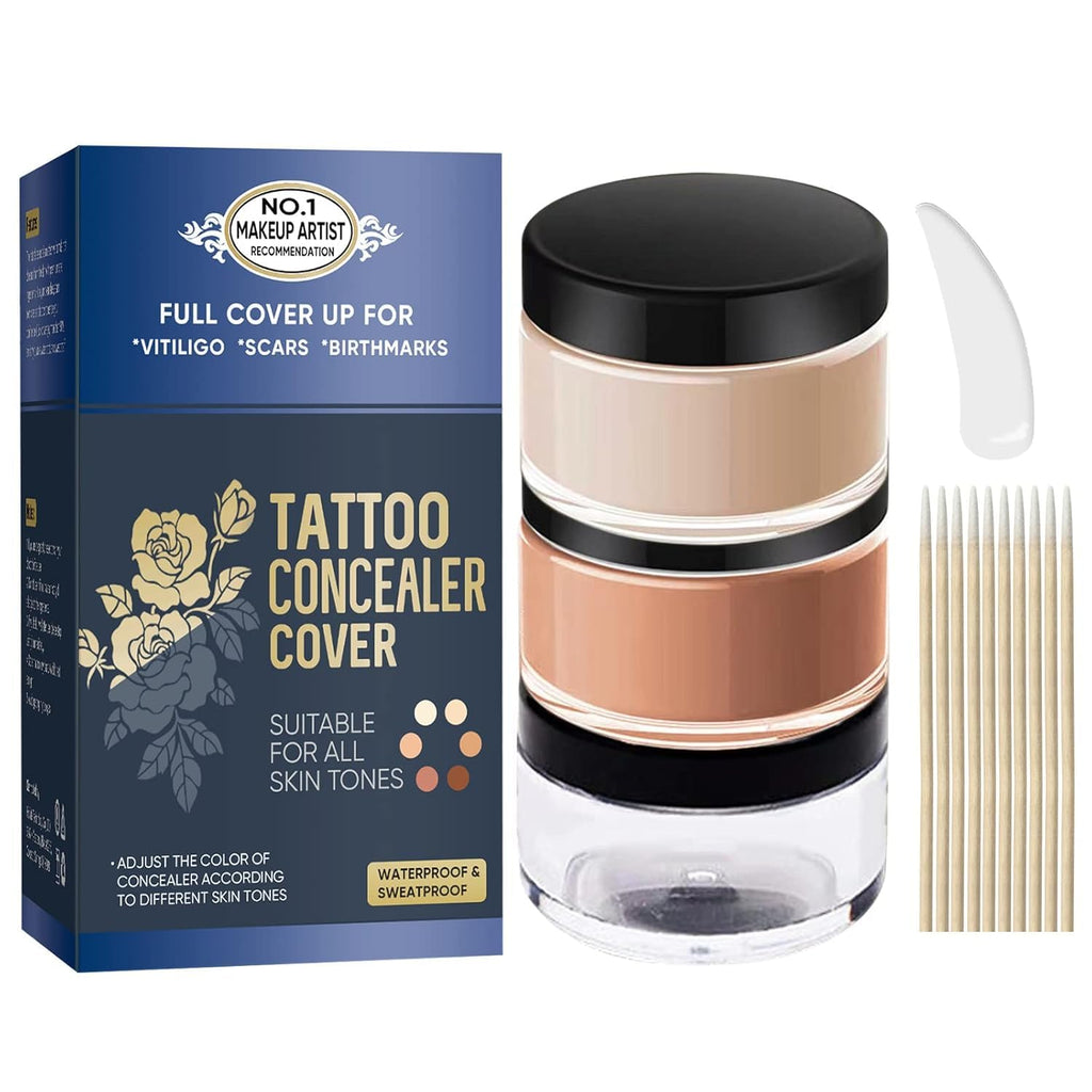 Topicy Tattoo Cover Up Makeup Waterproof – Dual Color Concealer, Sweatproof, Long-Lasting (Blue, 1.5 Fl Oz)