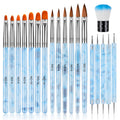 TOROKOM 19Pcs Nail Art Brushes Set – Acrylic Application Tools for Home & Salon