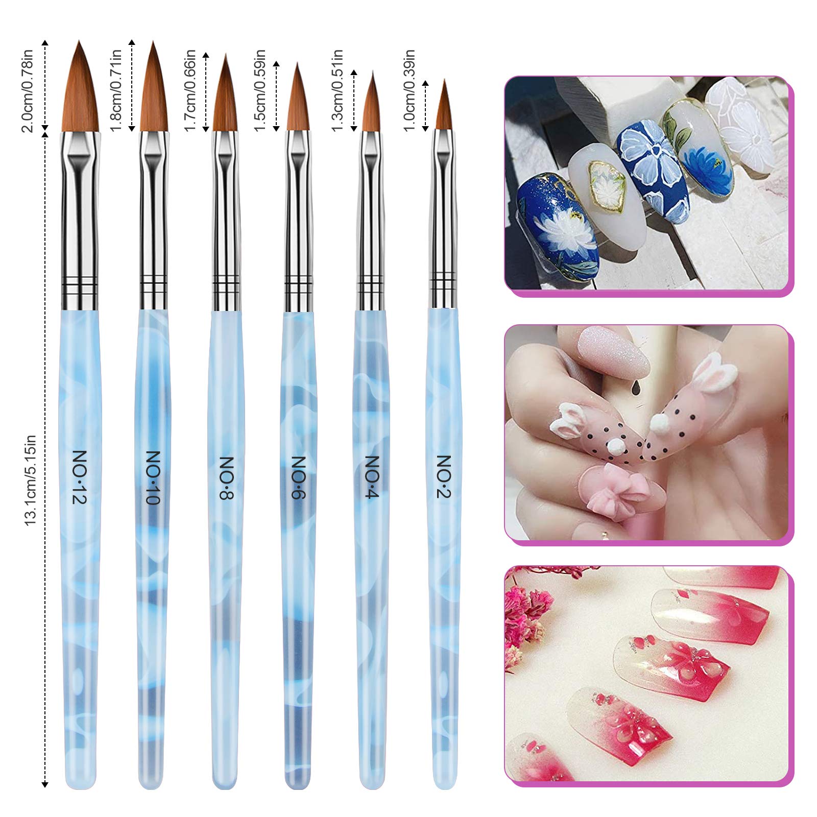 TOROKOM 19Pcs Nail Art Brushes Set – Acrylic Application Tools for Home & Salon
