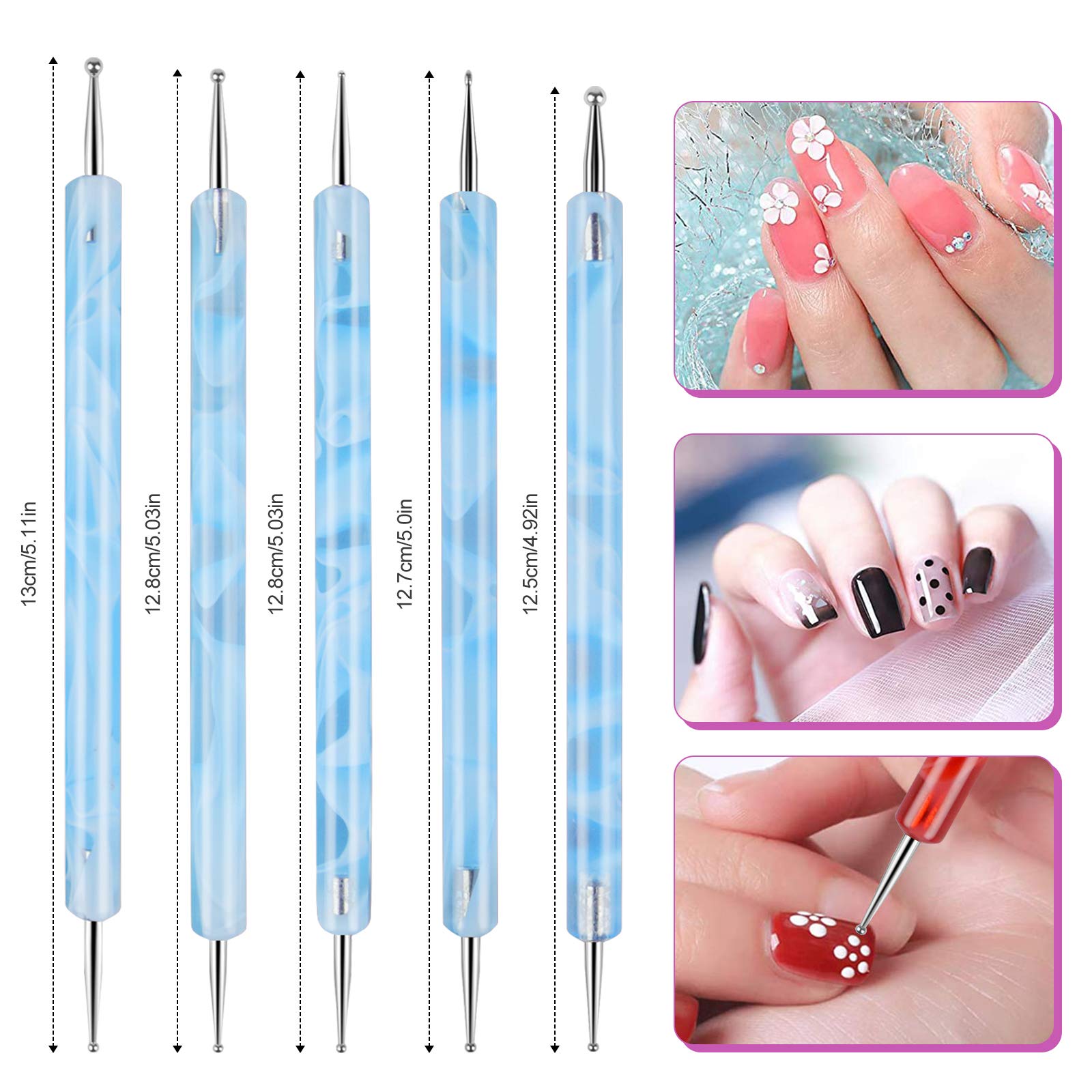 TOROKOM 19Pcs Nail Art Brushes Set – Acrylic Application Tools for Home & Salon