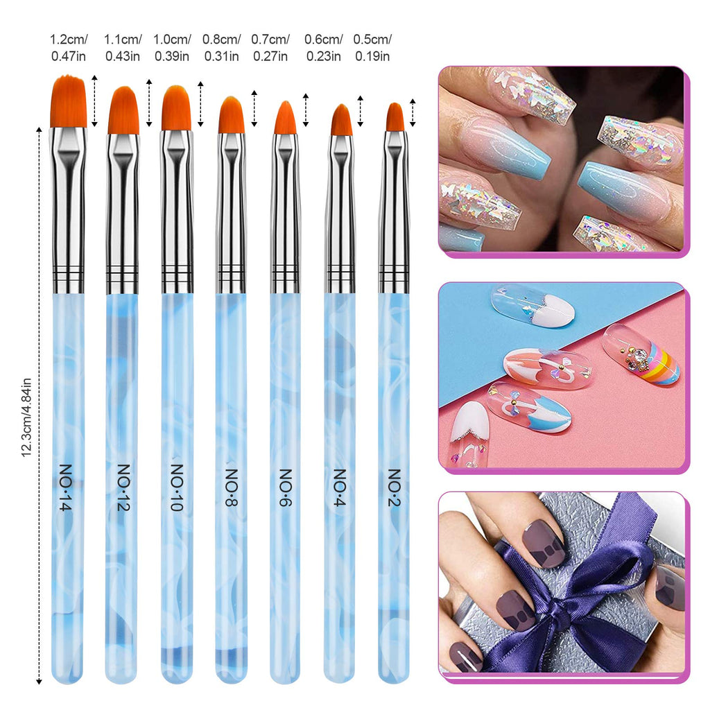 TOROKOM 19Pcs Nail Art Brushes Set – Acrylic Application Tools for Home & Salon
