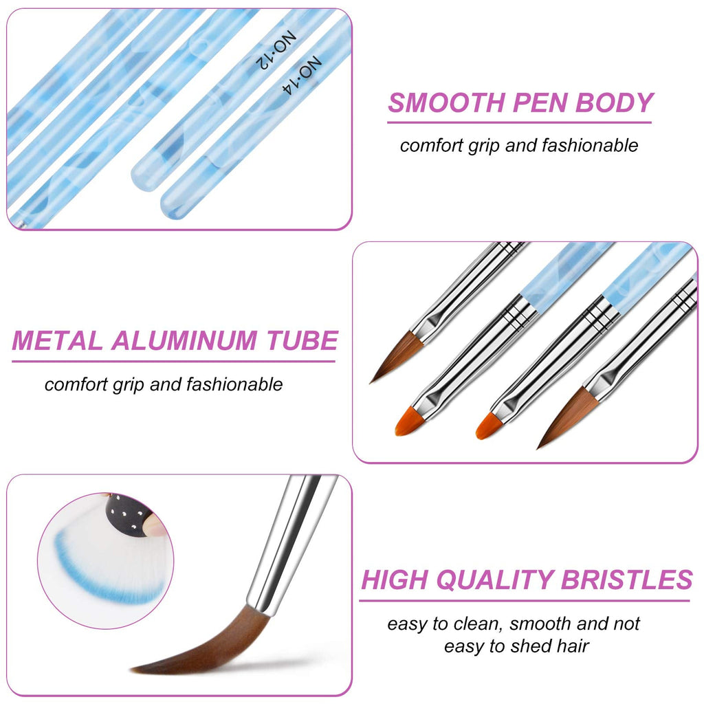 TOROKOM 19Pcs Nail Art Brushes Set – Acrylic Application Tools for Home & Salon