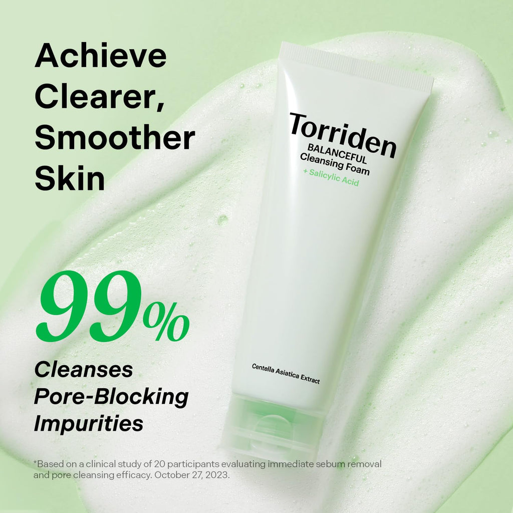 Torriden BALANCEFUL Pore Cleansing Foam – Gentle Exfoliating Cleanser (150ml)
