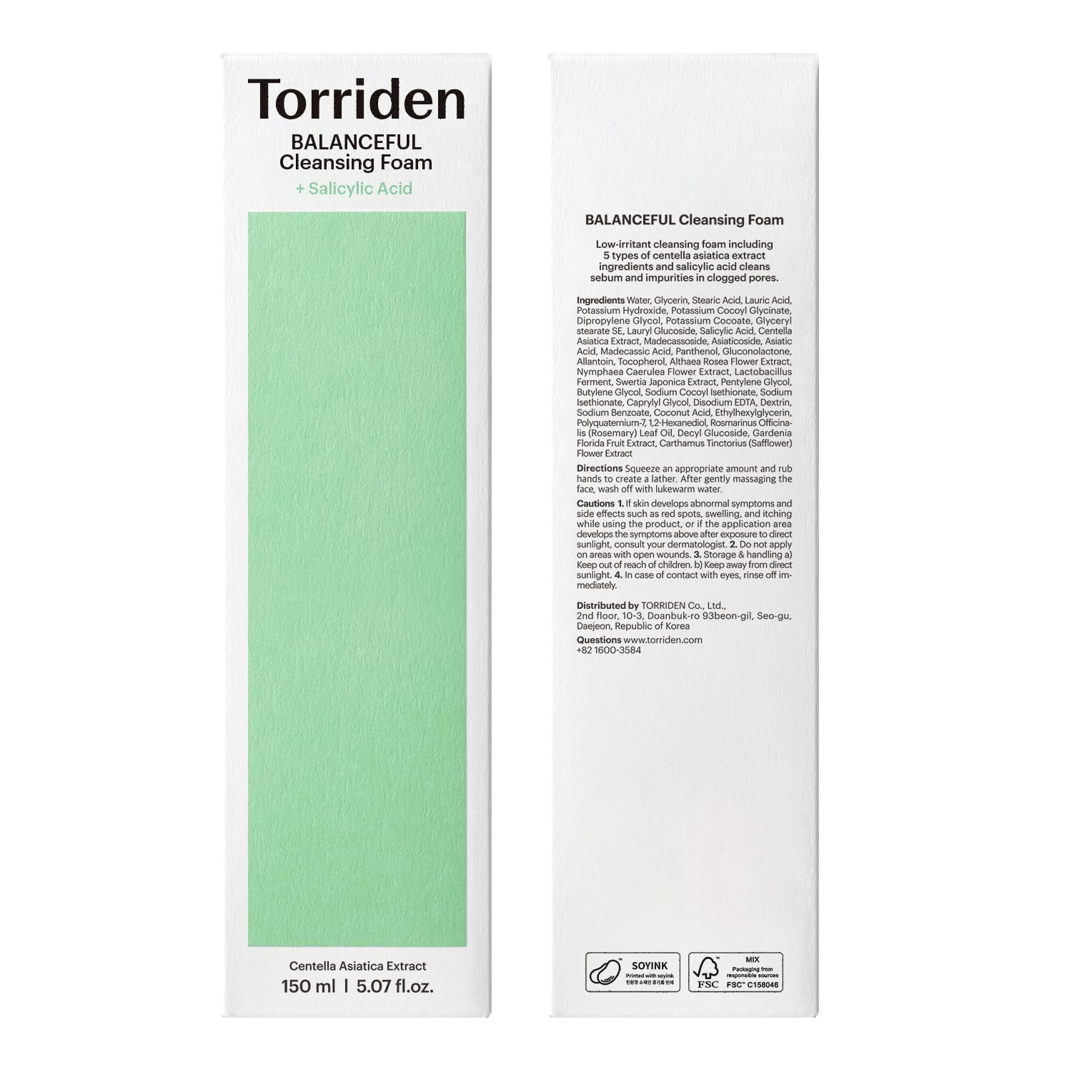 Torriden BALANCEFUL Pore Cleansing Foam – Gentle Exfoliating Cleanser (150ml)