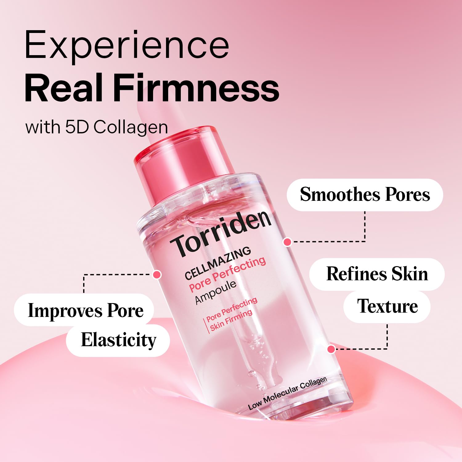 Torriden CELLMAZING Pore Perfecting Ampoule – 30ml | 5D Collagen, Peptide Complex, PHA & LHA | Korean Skincare