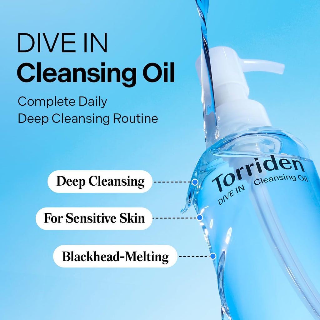 Torriden DIVE IN Cleansing Oil 200ml – Deep Pore Cleansing, 8D Hyaluronic Hydration, Sensitive-Skin Friendly