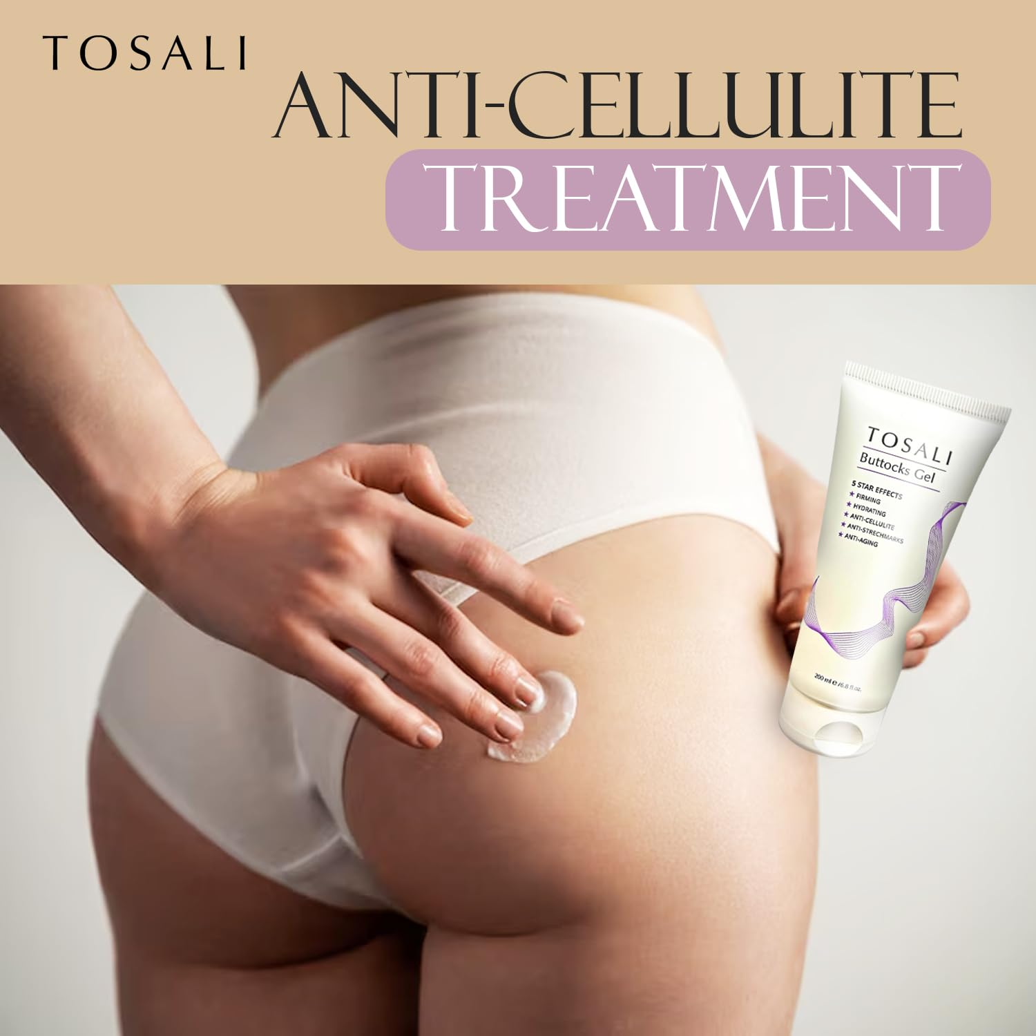 Tosali Buttocks Firming Gel – 6.8 fl oz for Firming, Hydration & Cellulite Support