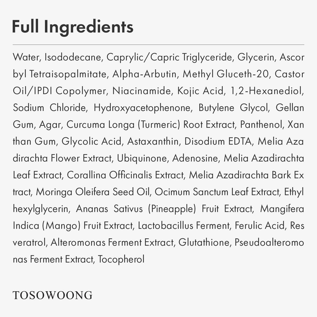 TOSOWOONG Real Turmeric Kojic Acid Serum – Brightening Serum with 7,000ppm Kojic Acid, 1,500ppm Turmeric, 33ml