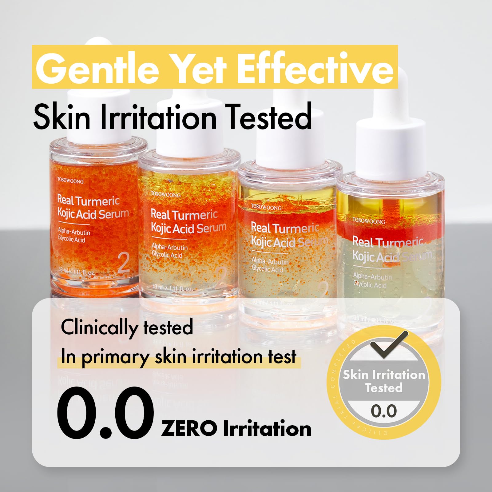 TOSOWOONG Real Turmeric Kojic Acid Serum – Brightening Serum with 7,000ppm Kojic Acid, 1,500ppm Turmeric, 33ml