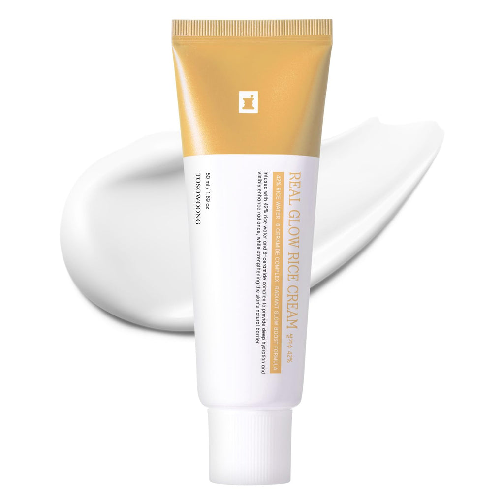 TOSOWOONG Real Glow Rice Cream – 42% Rice Bran Water, 6 Ceramides, 50ml