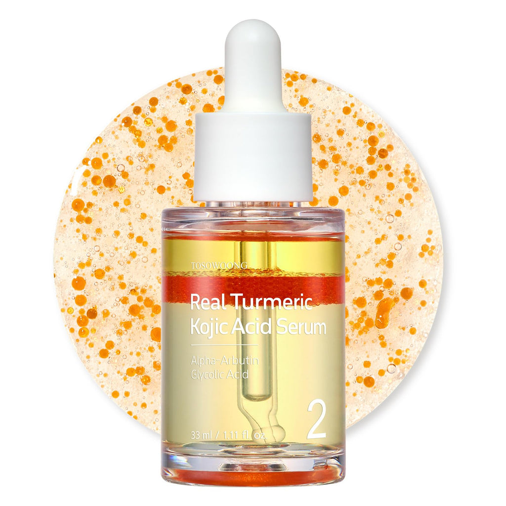 TOSOWOONG Real Turmeric Kojic Acid Serum – Brightening Serum with 7,000ppm Kojic Acid, 1,500ppm Turmeric, 33ml