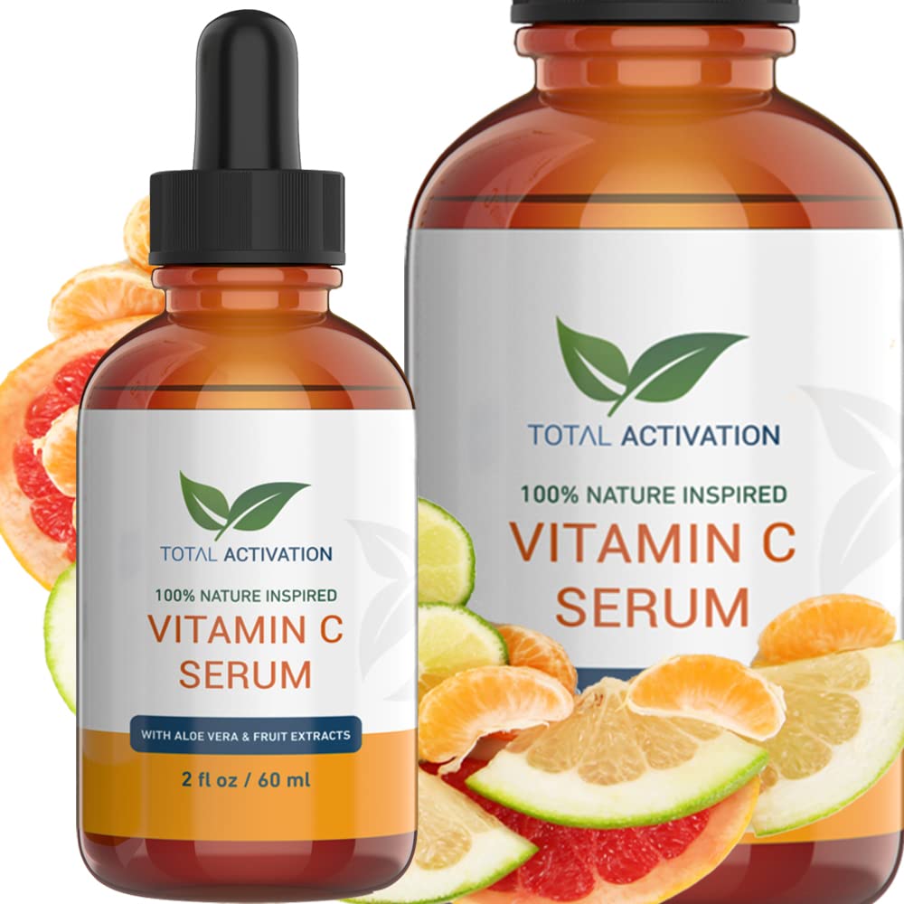 Total Activation Vitamin C Serum with Aloe Vera & Vitamin E — Hydrating Serum 2oz