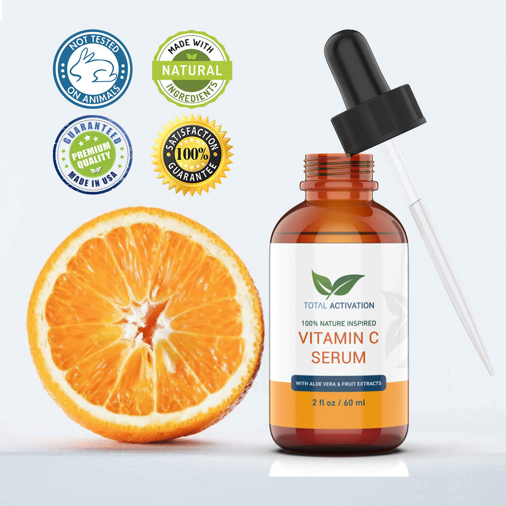 Total Activation Vitamin C Serum with Aloe Vera & Vitamin E — Hydrating Serum 2oz