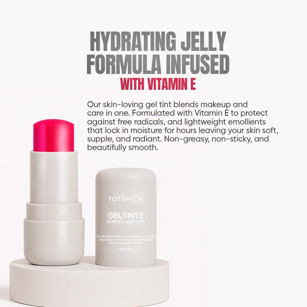 TOTEMICA Cooling Water Jelly Tint by Ana Patricia – Dewy Lip & Cheek Tint, Long-Lasting Intense Purple, 0.19 oz