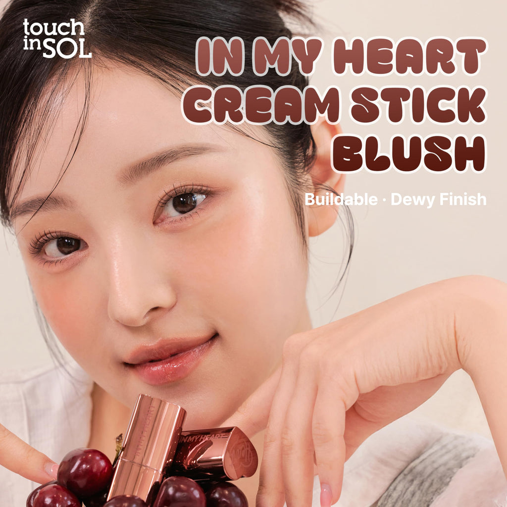 Touch in Sol In My Heart Stick Blush (#Reddish Brick) – Cream Blush Stick for Cheeks, Lips & Shading
