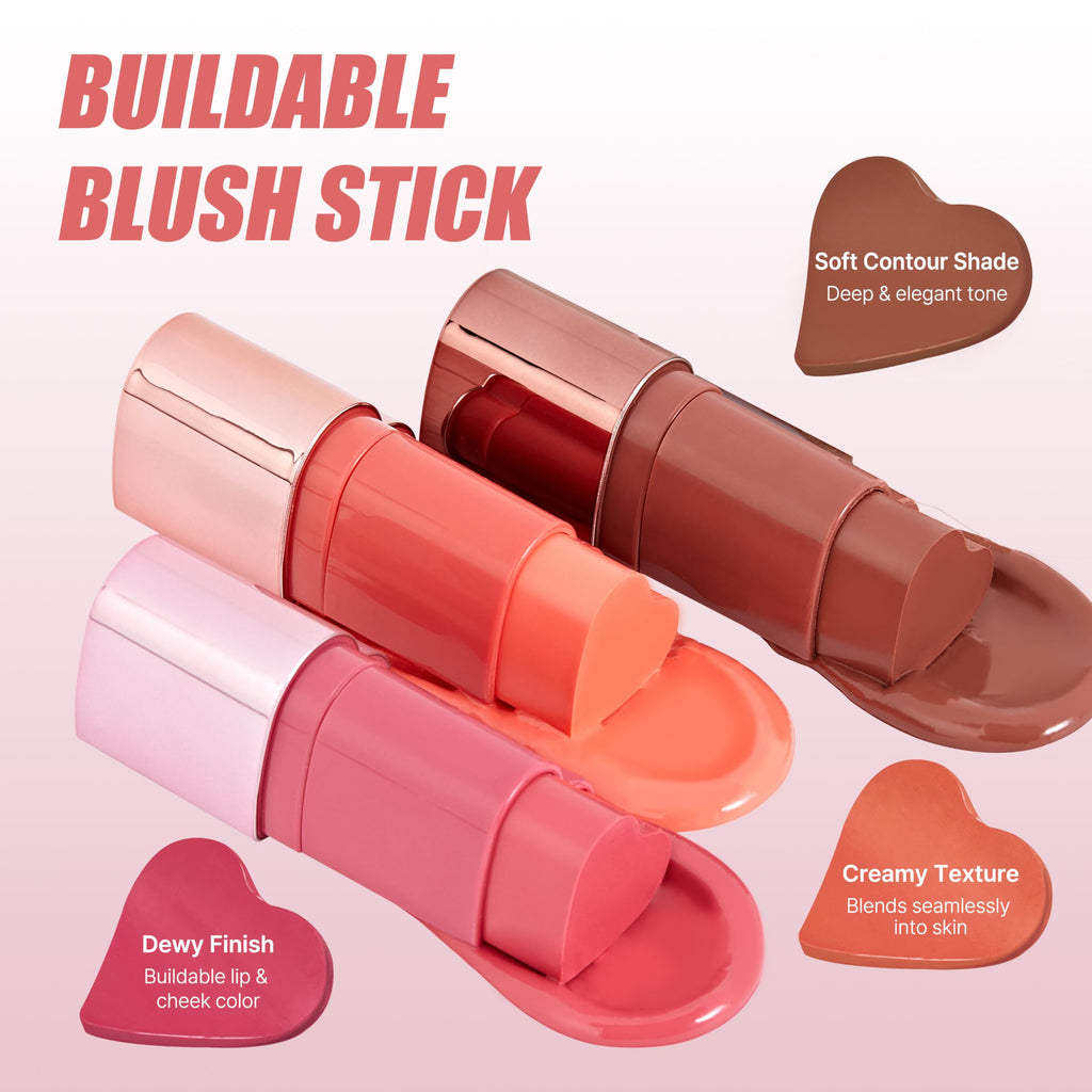 Touch in Sol In My Heart Stick Blush (#Reddish Brick) – Cream Blush Stick for Cheeks, Lips & Shading