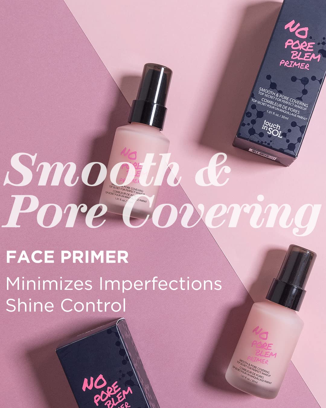 Touch in Sol No Pore Blem Primer – 2 Pack | Pore-Minimizing Face Primer for Smooth, Lasting Makeup