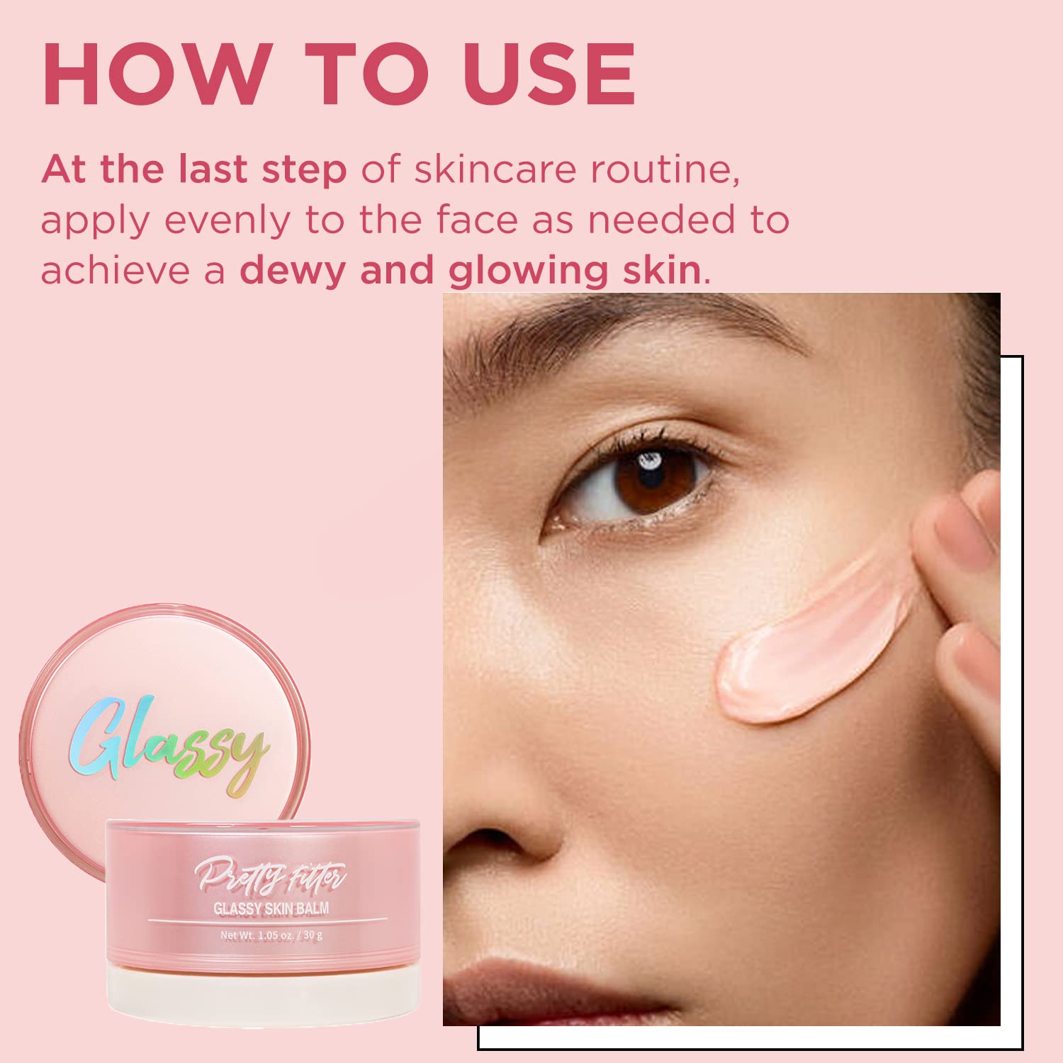 Touch in Sol Pretty Filter Glassy Skin Balm Primer – Ultra-Hydration Pore-Minimizing Makeup Base (1.05 oz)