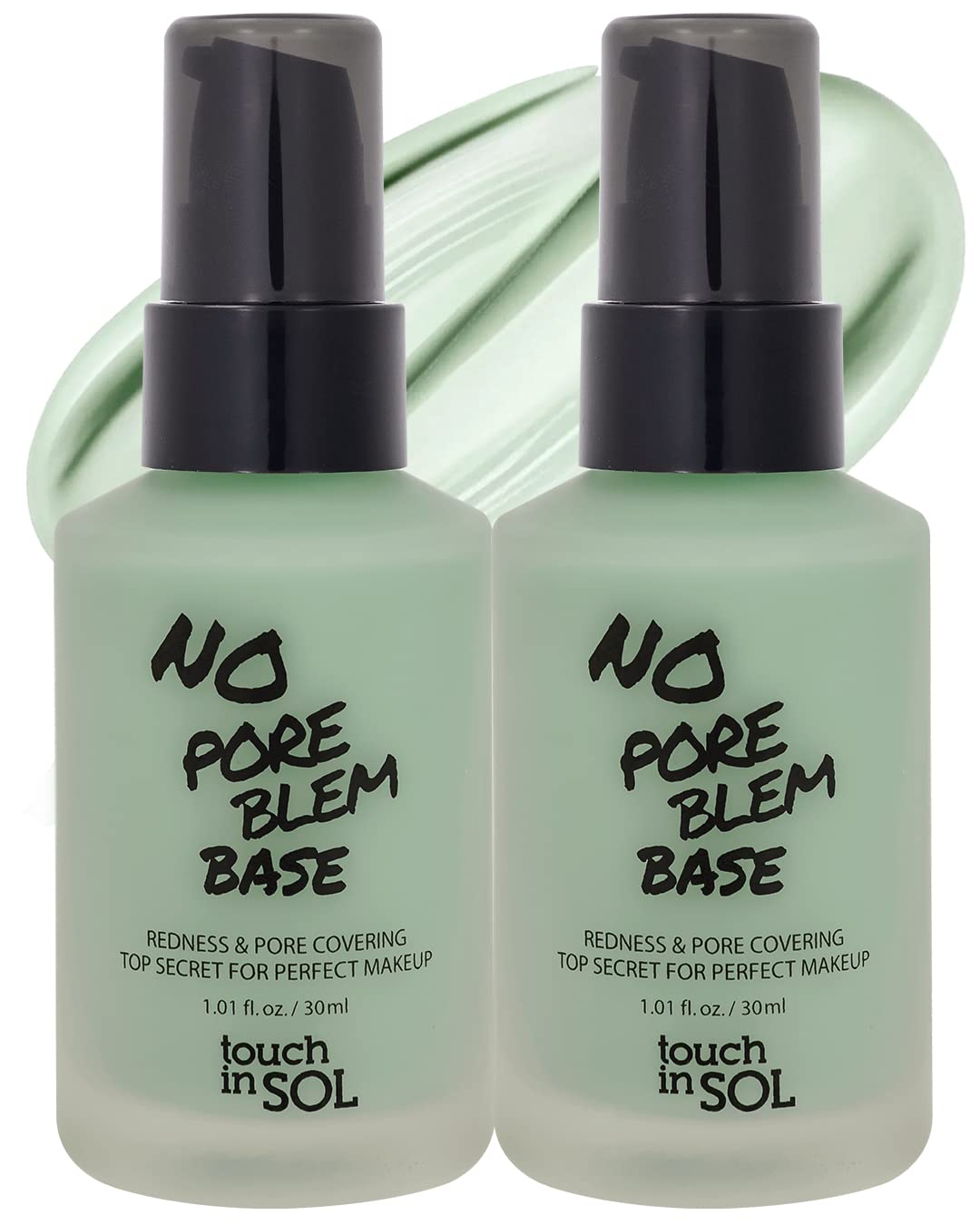 Touch In Sol Redness Correcting Base Primer – Green Tone Pore-Minimizing Makeup Base, 2-Pack (1.01 fl oz each)