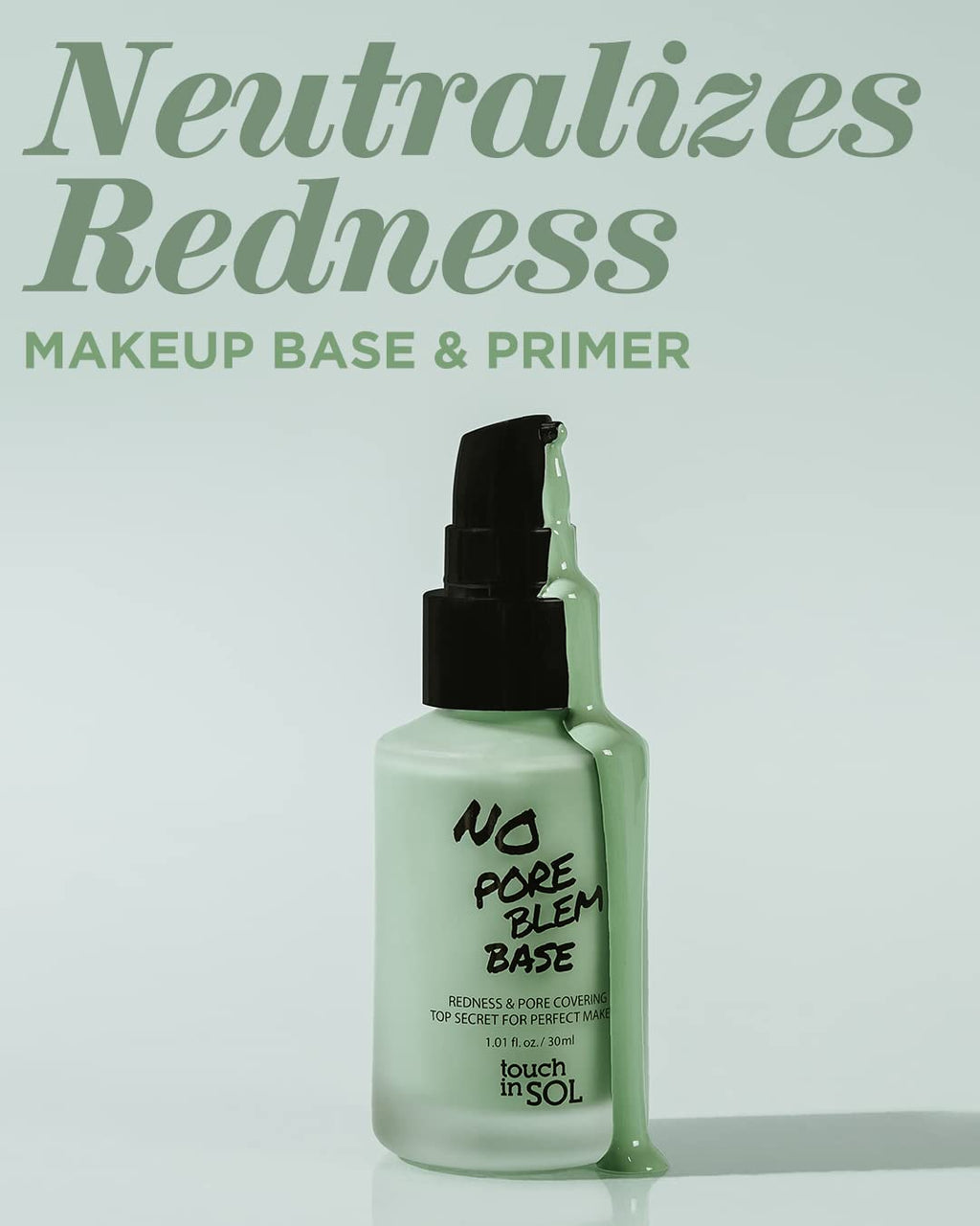Touch In Sol Redness Correcting Base Primer – Green Tone Pore-Minimizing Makeup Base, 2-Pack (1.01 fl oz each)