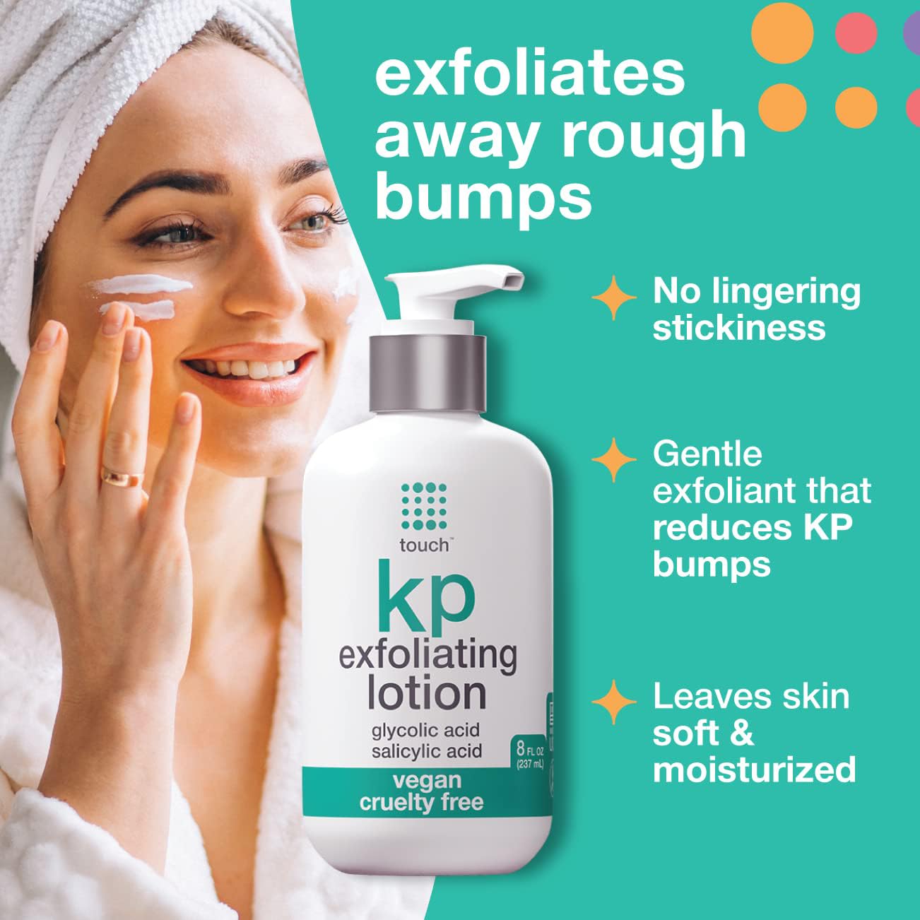 TOUCH Glycolic Acid Lotion for KP – Exfoliating Body Moisturizer (8 oz)