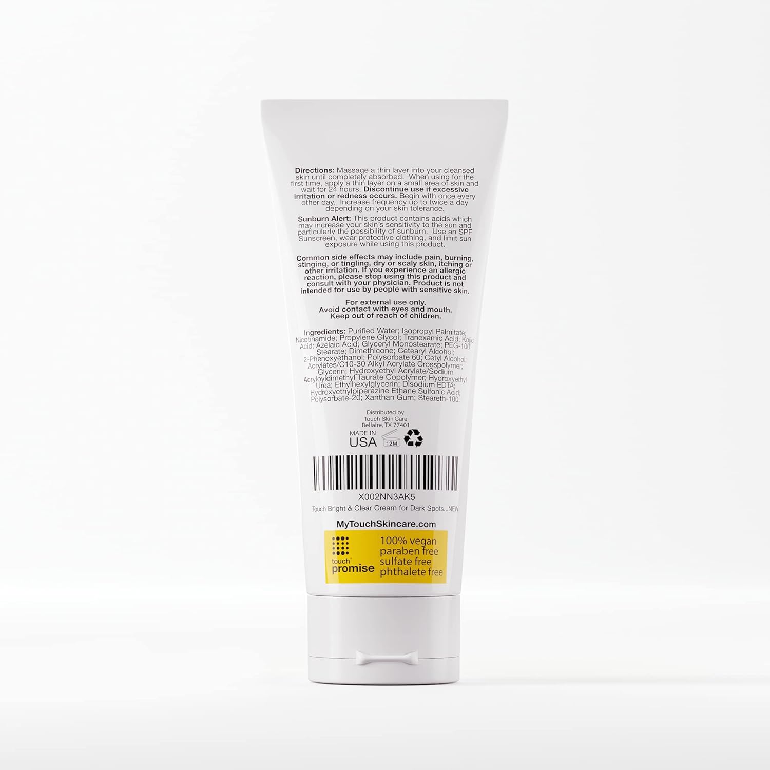 TOUCH Radiance Cream with Niacinamide & Tranexamic Acid – Brighten Uneven Skin Tone (2 oz)