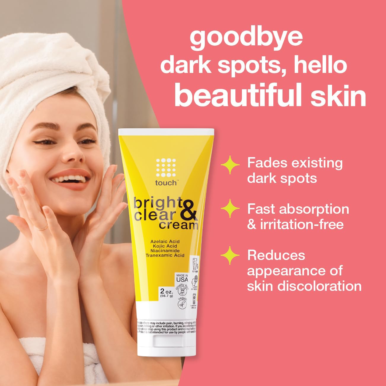 TOUCH Radiance Cream with Niacinamide & Tranexamic Acid – Brighten Uneven Skin Tone (2 oz)